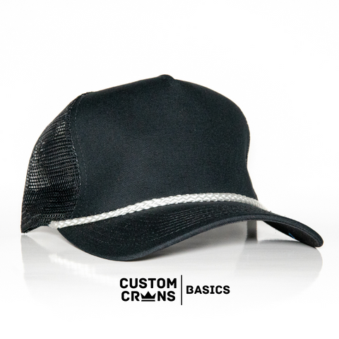 Basic Black/White Rope Snapback