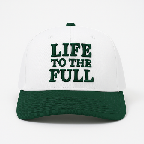 Life To The Full - White/Pine Green Classic Snapback