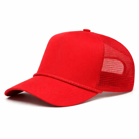 Red Trucker Rope Snapback Hat