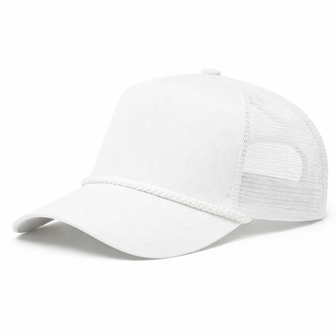 White Trucker Rope Snapback Hat