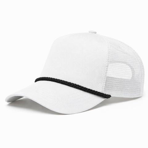 White/Black Trucker Rope Snapback Hat