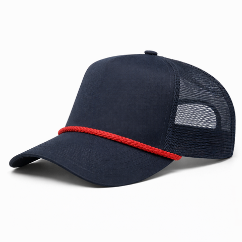 Navy/Red Trucker Rope Snapback Hat