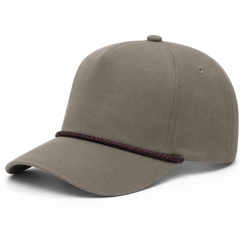 Vintage Sand/Brown Solid Rope Snapback Hat