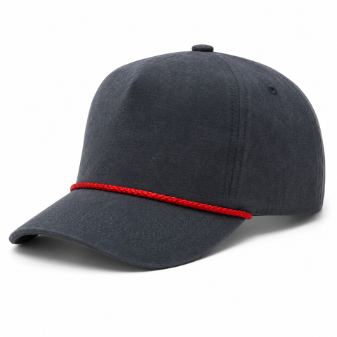 Vintage Indigo/Red Solid Rope Snapback Hat