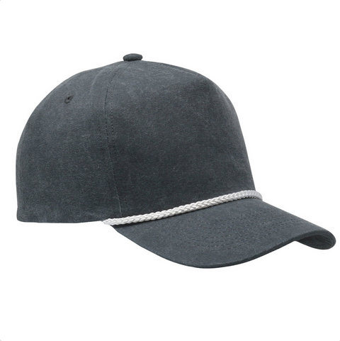 Basic Charcoal/White Rope Snapback