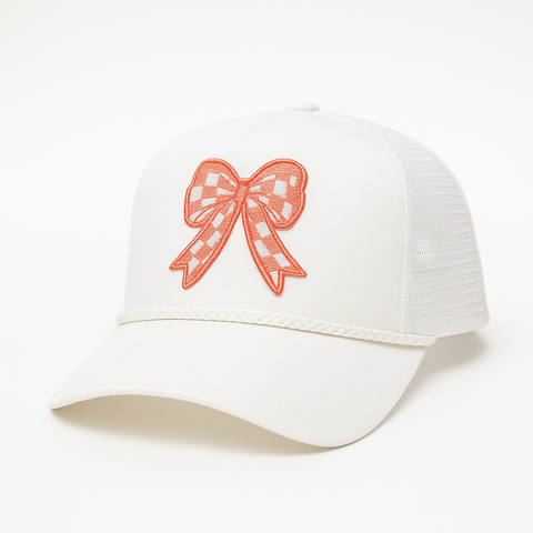 Pink & White Bowtie - Structure Trucker Snapback