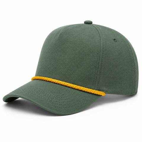 Vintage Moss/Gold Solid Rope Snapback Hat